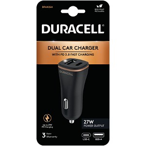 Duracell USB-A + USB-C billader for bilen
