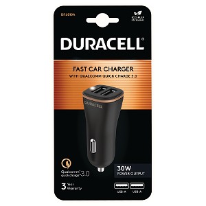 Duracell 18W + 12W dobbel USB-A-lader for bruk i bilen