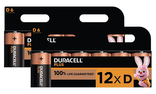 Duracell Plus D Size (Pack of 12)