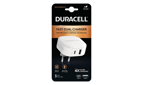 Duracell 30W USB-A + USB-C PPS-lader